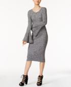 Bar Iii Bell-sleeve Sweater Dress, Created For Macy's