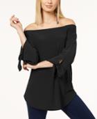 I.n.c. Off-the-shoulder Tie-sleeve Top, Created For Macy's