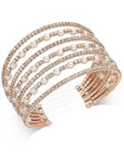 Inc International Concepts Rose Gold-tone Pearl & Pave Multi-row Cuff Bracelet, Created For Macy's