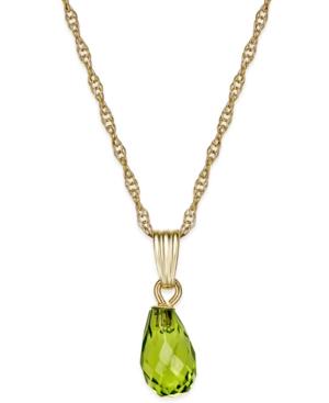 Peridot Briolette Pendant Necklace (1-3/4 Ct. T.w.) In 14k Gold