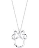 Disney Minnie Mouse Pendant Necklace In Sterling Silver