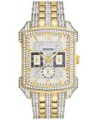 Bulova Men's Crystal Gold-tone Stainless Steel Bracelet Watch 33x42mm 98c109