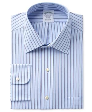 Brooks Brothers Men's Regent Classic-fit Non-iron Light Blue Stripe Dress Shirt