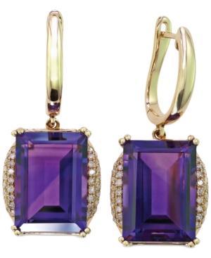 Lavender Rose By Effy Amethyst (13-3/4 Ct. T.w.) And Diamond (1/4 Ct. T.w.) Drop Earrings In 14k Gold