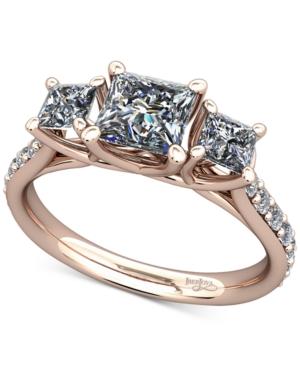 Diamond Ring Mount (1/2 Ct. T.w.) With Claw-set Diamond Accents In 14k Rose Gold