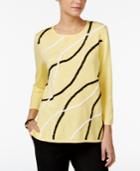 Alfred Dunner Soutache-trim Sweater