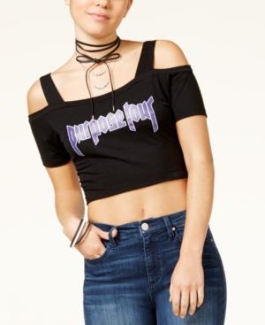 Justin Bieber Purpose Tour Juniors' Cold-shoulder Crop Top
