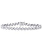 Diamond Swirl Link Bracelet (1 Ct. T.w.) In Sterling Silver