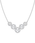 Swarovski Silver-tone Crystal Flower 14-7/8 Collar Necklace