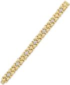 Diamond Three-row Woven Bracelet (3/4 Ct. T.w.) In 14k Gold-plated Sterling Silver