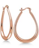Giani Bernini Oval Hoop Earrings In 18k Rose Gold-plated Sterling Silver, Only At Macy's
