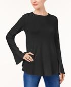 Style & Co Flared Crew-neck Sweater, Created For Macy's