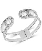 Lucky Brand Silver-tone Bead & Chain Motif Cuff Bracelet
