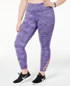 Ideology Plus Size Cutout Space-dyed Ankle Leggings, Created For Macy's