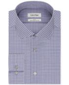 Calvin Klein Steel Slim-fit Non-iron Sapphire Check Performance Dress Shirt