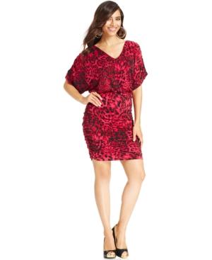 Thalia Sodi Printed Blouson Bodycon Dress, Only At Macy's