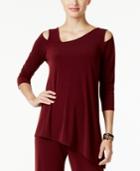 Alfani Cold-shoulder Asymmetrical Top, Only At Macy's