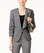Nine West Tweed Clasp-front Wing-lapel Blazer