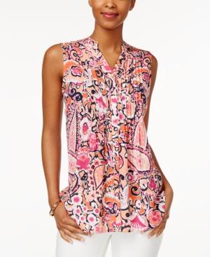 Charter Club Sleeveless Floral-print Top, Only At Macy's