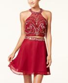 Crystal Doll Juniors' 2-pc. Beaded Halter Dress