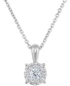 Trumiracle Diamond Halo Cluster Pendant Necklace (1/3 Ct. T.w) In 14k White Gold