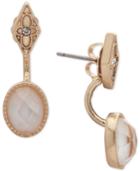 Lonna & Lilly Gold-tone Pave & White Stone Ear Jacket Earrings