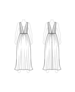 Customize: Add Sheer Panel At Neckline - Fame And Partners Sheer-paneled Long Dress