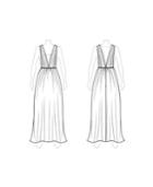 Customize: Add Sheer Panel At Neckline - Fame And Partners Sheer-paneled Long Dress