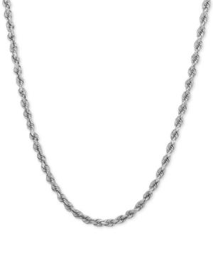 Rope Chain Necklace In 14k White Gold