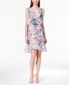 Style & Co. Tiered Tulip Printed Chiffon Dress, Only At Macy's