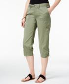 Style & Co. Petite Embellished Capri Cargo Pants, Only At Macy's