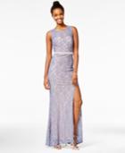 City Studios Juniors' Embellished Lace A-line Gown, A Macy's Exclusive