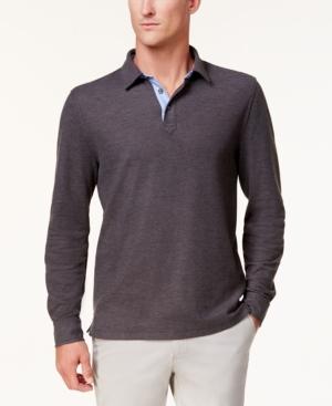 Club Room Men's Long-sleeve Performance Polo, Created For Macy's
