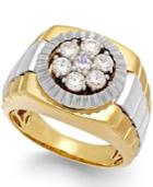 Men's Diamond Two-tone Ring In 10k Gold (1 Ct. T.w.)