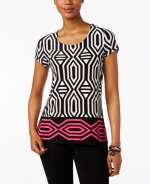 Inc International Concepts Printed Tie-back Blouse, Only At Macy's