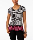Inc International Concepts Printed Tie-back Blouse, Only At Macy's