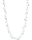 Anne Klein Gold-tone Interlocked Link Beaded Long Length Necklace