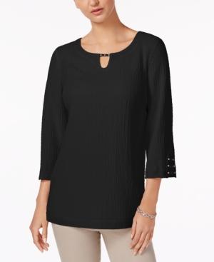 Jm Collection Textured Keyhole Tunic, Created For Macy's