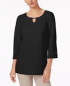 Jm Collection Textured Keyhole Tunic, Created For Macy's