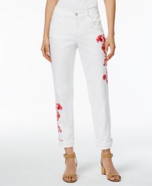 Style & Co Embroidered Boyfriend Jeans, Created For Macy's
