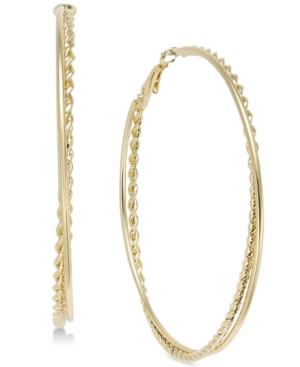 Thalia Sodi Gold-tone Twist Double Hoop Earrings, Created For Macy's