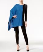 Alfani Asymmetrical Colorblocked Poncho Sweater, Only At Macy's