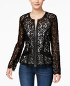 Inc International Concepts Petite Crochet Jacket, Only At Macy's