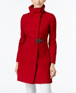 Via Spiga Petite Asymmetrical Buckled Walker Coat