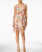 Thalia Sodi Floral-print Ruffled A-line Dress, Only At Macy's