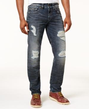 True Religion Men's Dark Ripped Jeans