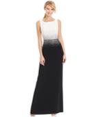 Calvin Klein Studded Colorblocked Evening Dress
