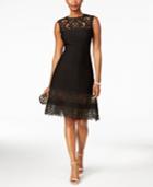 Tadashi Shoji Illusion Lace A-line Dress