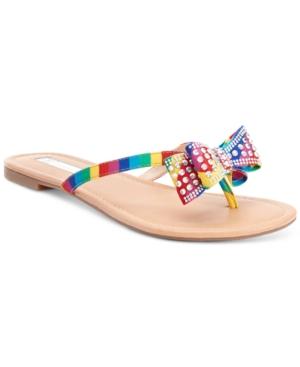 Inc International Concepts Malissa Rhinestone Bow Flat Sandals, Only At Macy's Women's Shoes