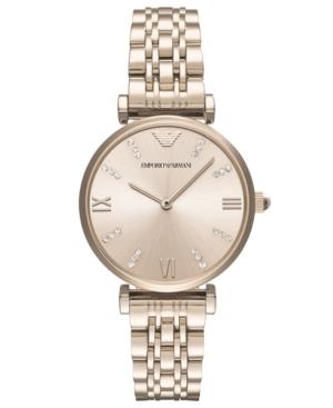 Emporio Armani Women's Gianni T-bar Pastel Pink Stainless Steel Bracelet Watch 32mm